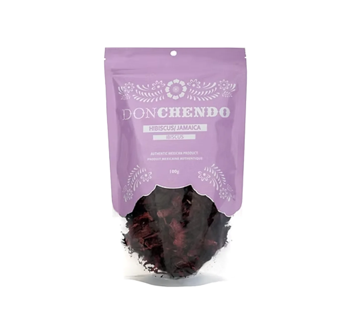 One pound bag of Don Chendo dried hibiscus flowers.
