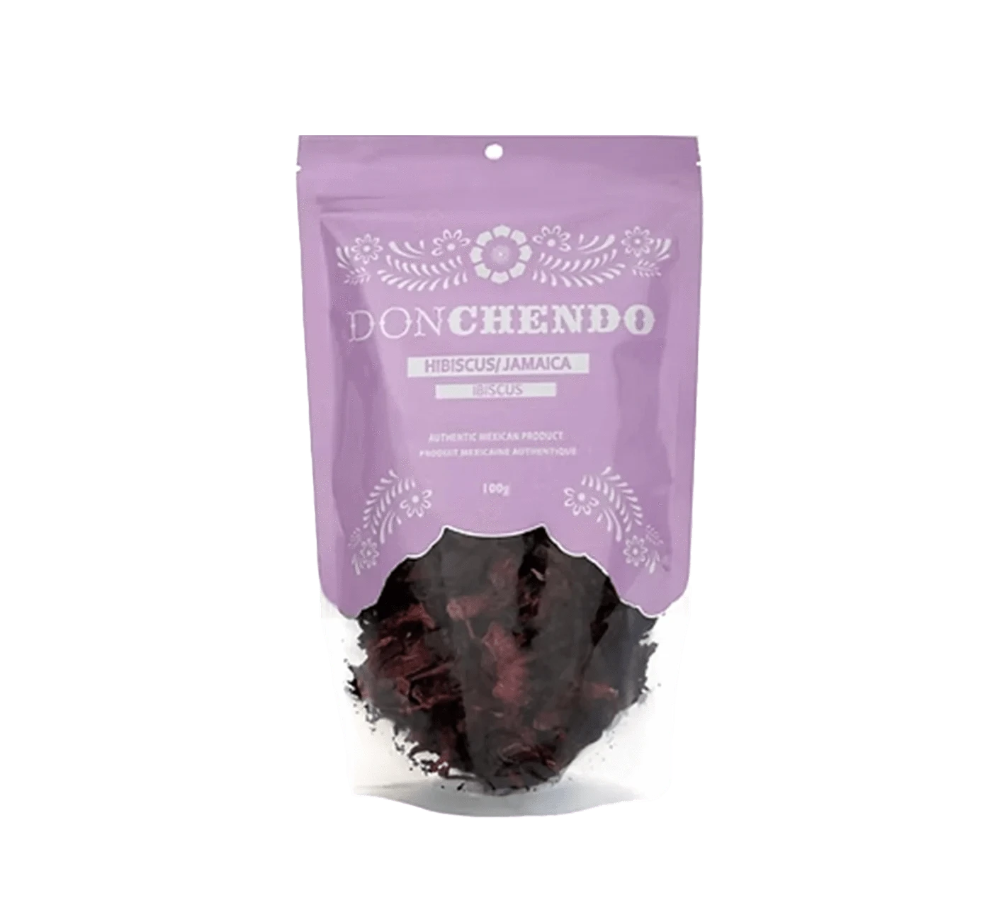 One pound bag of Don Chendo dried hibiscus flowers.