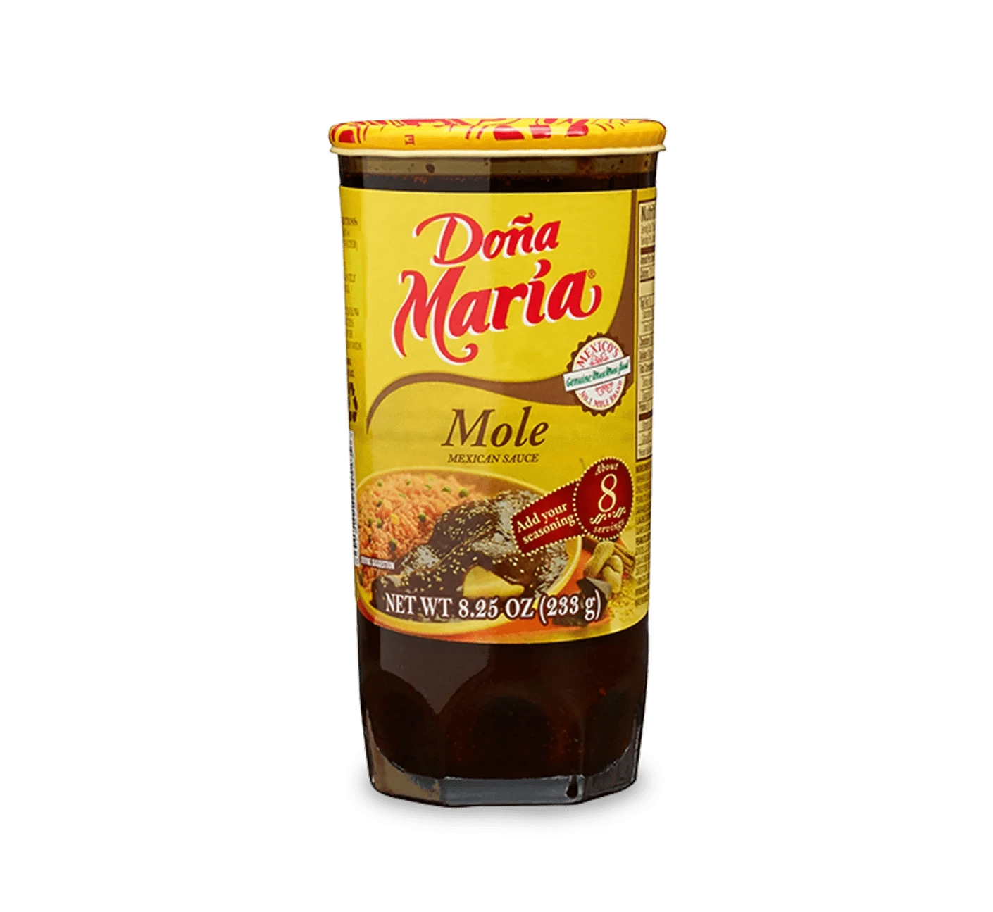 Jar of Dona Maria Red Mole paste.