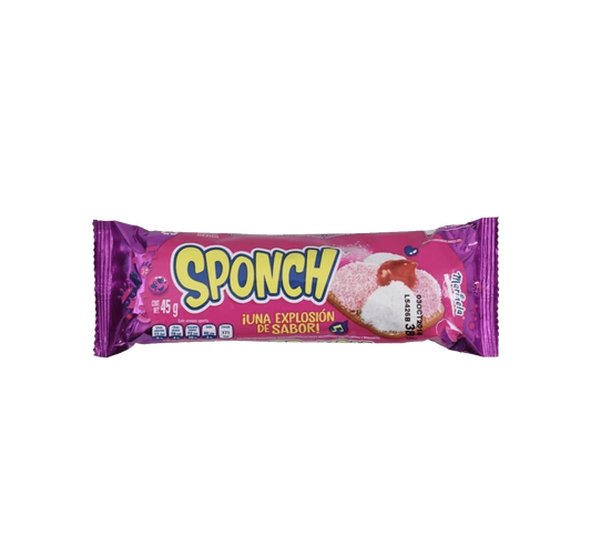Single 45g pack of Marinela Sponch cookies.