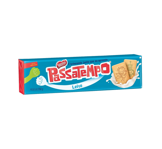 Package of Nestle Passatempo milk-flavored cookies.