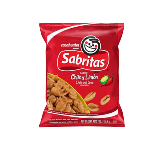 Bag of Sabritas chili lime peanuts.