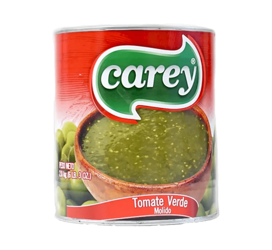 Jar of Carey Ground Tomatillos, Smooth tomatillo puree, Ground green tomatoes for salsa