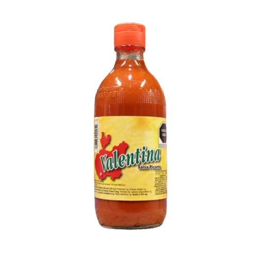Bottle of Valentina Red Hot Sauce, Popular Mexican red hot sauce, 250ml bottle of Valentina sauce