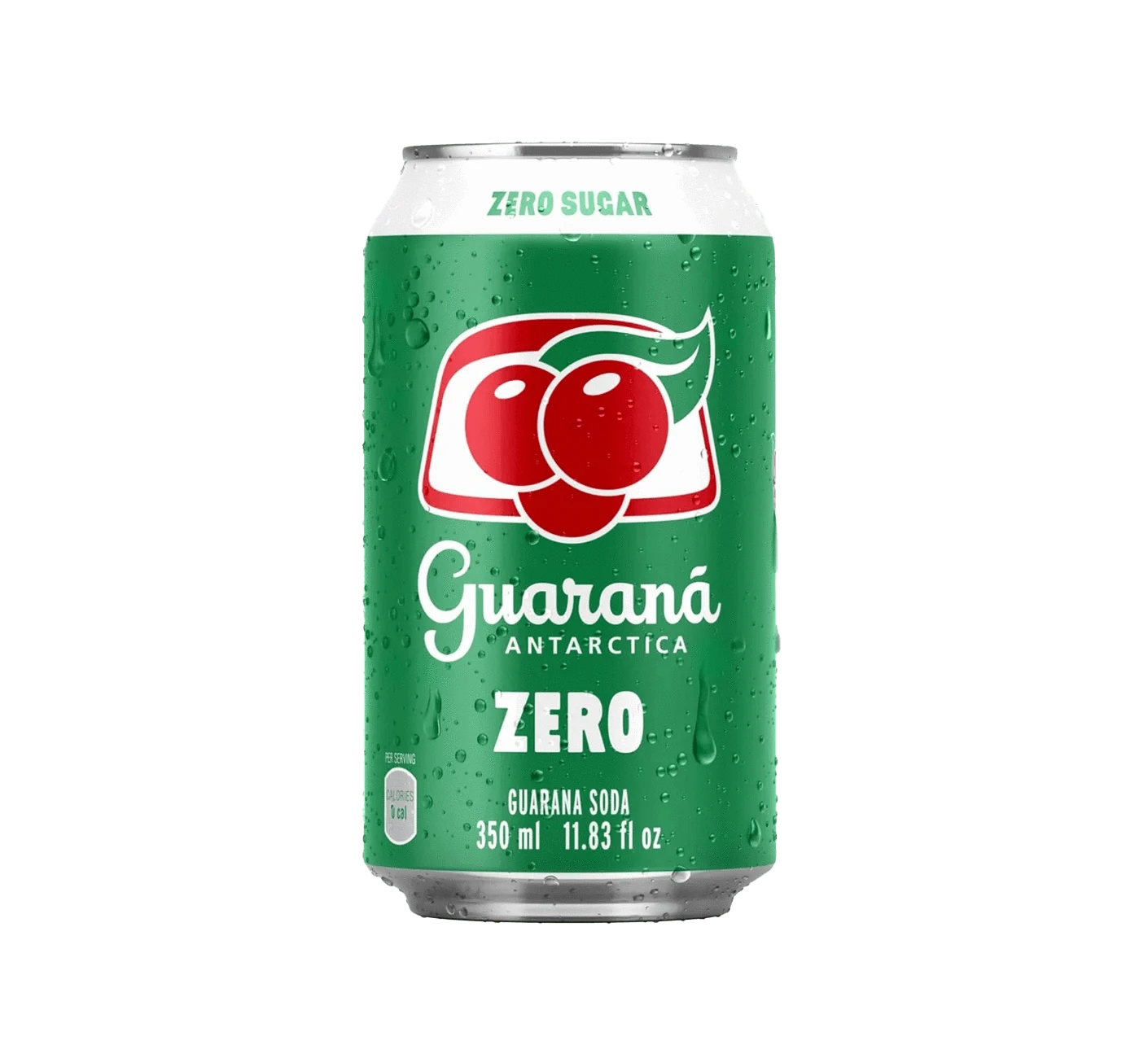 Single 12oz can of Antarctica Guarana Zero soda.