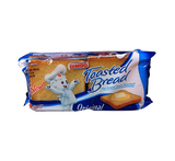 Bag of Bimbo Pan Tostado Blanco, Pre-toasted white bread slices, Ready-to-eat toast