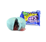 Single piece of Bubbaloo blackberry bubble gum.