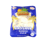 Bag of Caribe frozen yuca (cassava) pieces.