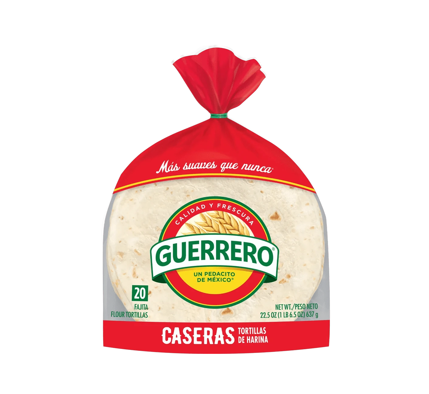 Package of Caseras Fajita Flour Tortillas, Soft flour tortillas for fajitas, Ready-to-use flour tortillas