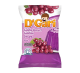 Bag of D'Gari grape Gelatin, gelatin powder, grape flavored dessert mix
