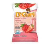 Bag of D'Gari Strawberry Gelatin, Red gelatin powder, Strawberry flavored dessert mix