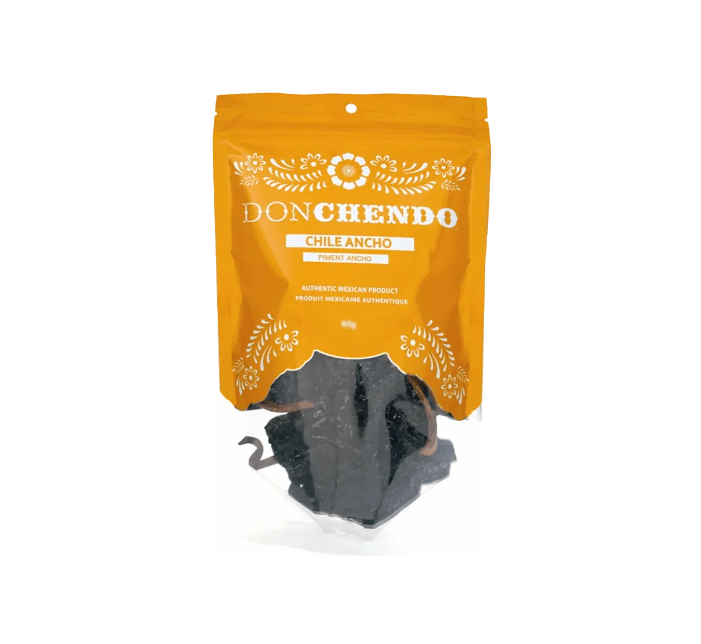 Bag of Don Chendo Ancho Chiles, Dried poblano peppers, Mildly spicy dried chiles