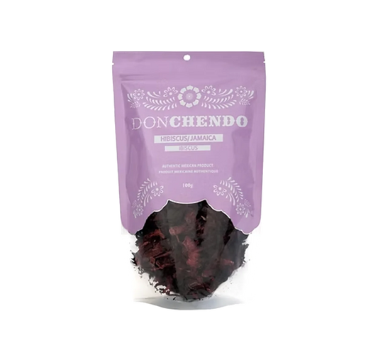 One pound bag of Don Chendo dried hibiscus flowers.