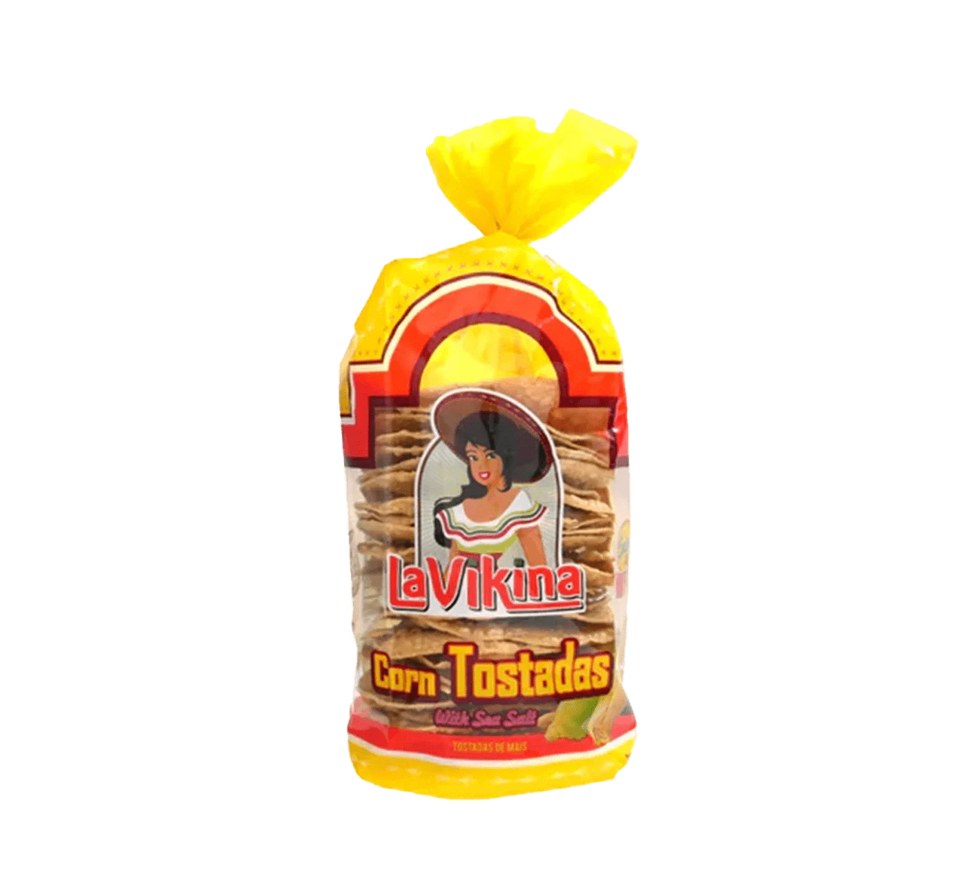 Stack of La Vikina corn tostadas.