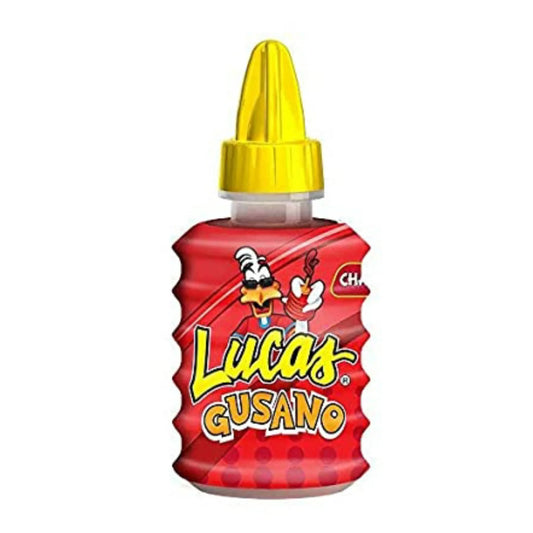 Package of Lucas Gusano Chamoy, Chamoy-covered gummy worms, Sweet and spicy gummy candy