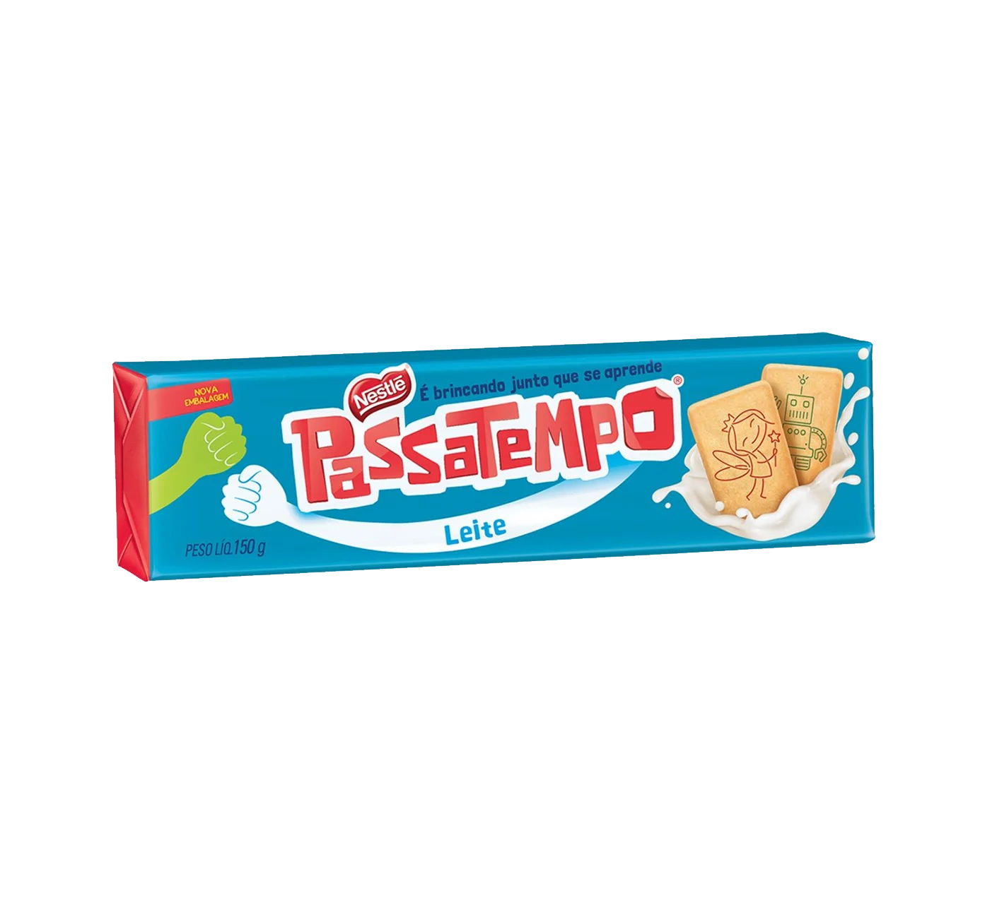 Package of Nestle Passatempo milk-flavored cookies.