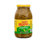 Can of Doña María Nopalitos, Sliced cactus pads in brine, Close-up of canned nopalitos
