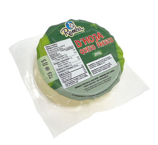 Ball of Rumba Queso De Hoja Fresco, Layered white cheese, Fresh Oaxaca cheese